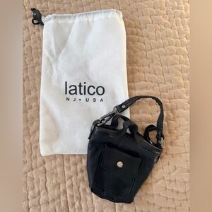 Latico Black Mini Leather Clip Purse